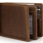 Hommes | Herenportemonnee Bifold Echt Leer met RFID-Bescherming