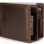 Hommes | Herenportemonnee Bifold Echt Leer met RFID-Bescherming