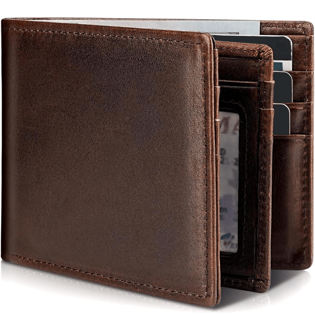 Hommes | Herenportemonnee Bifold Echt Leer met RFID-Bescherming