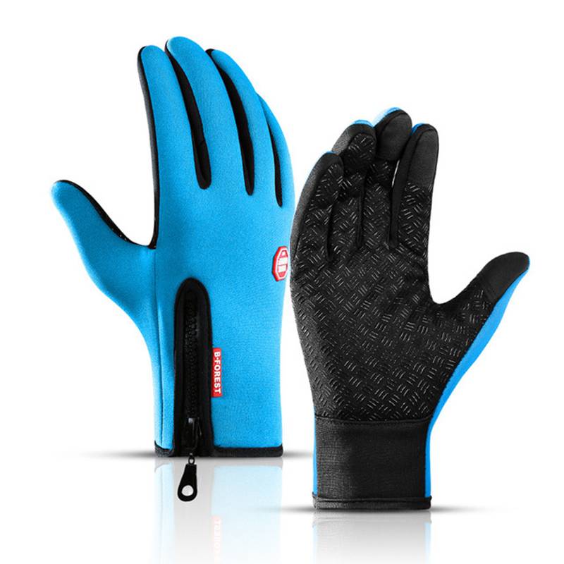 Verwarmbare Handschoenen met USB – Waterdichte Winterhandschoenen met Touchscreen, Winddicht, voor Fietsen & Skiën, S–XL Zonder Verwarming Marineblauw