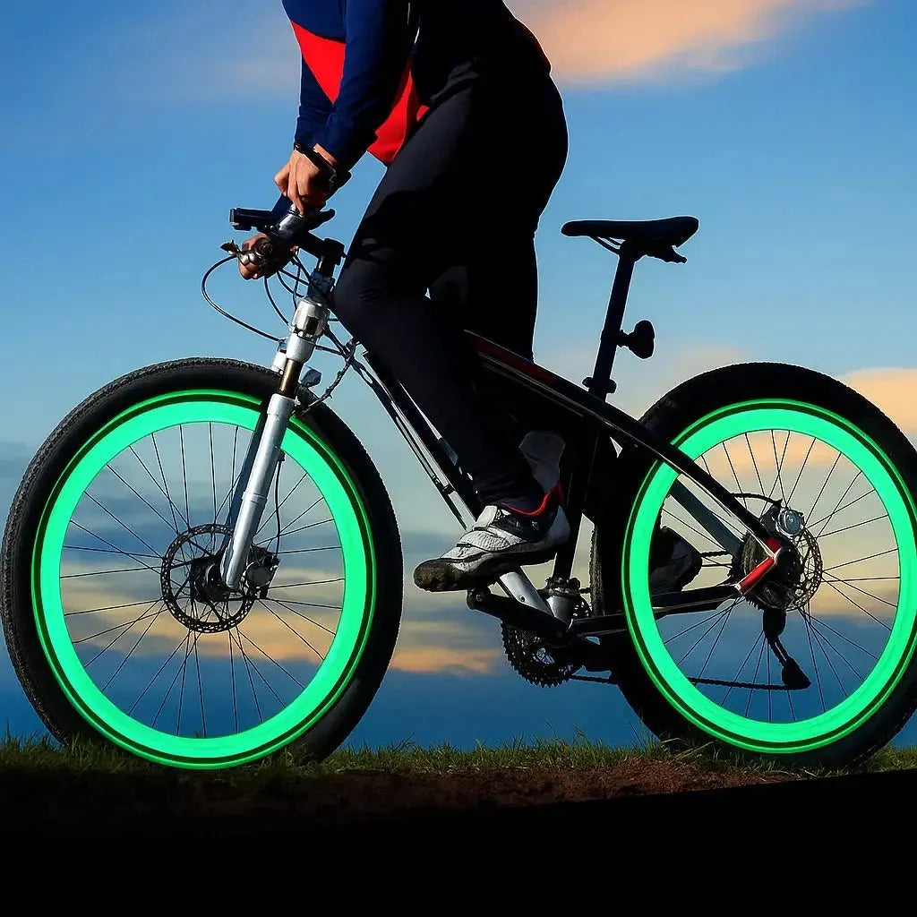 Bewegingsgeactiveerde LED-Fietsventiellichtjes voor Meer Veiligheid Groen 1 set (2 stuks)