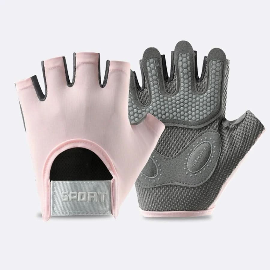 Sport- en Fitnesshandschoenen – Halve Vinger Trainingshandschoenen voor Gym, Kettlebell & Fietsen, Unisex, S–L – GripMax Roze