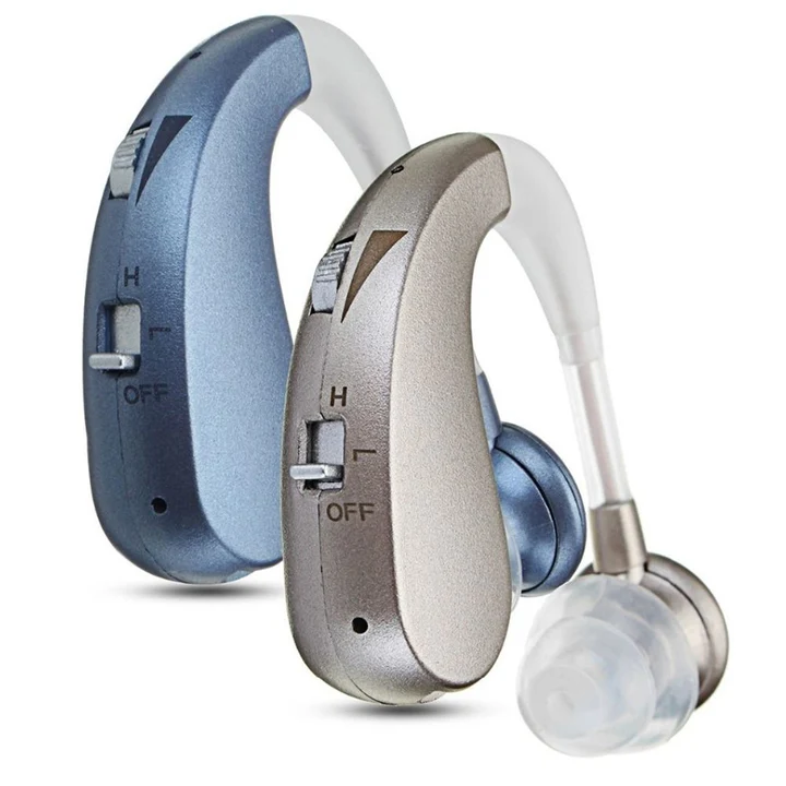 Oplaadbare Bluetooth Gehoorondersteuning – Geluidsversterker & Draadloze Oordopjes voor Bellen en Muziek, Blauw of Goud Goud