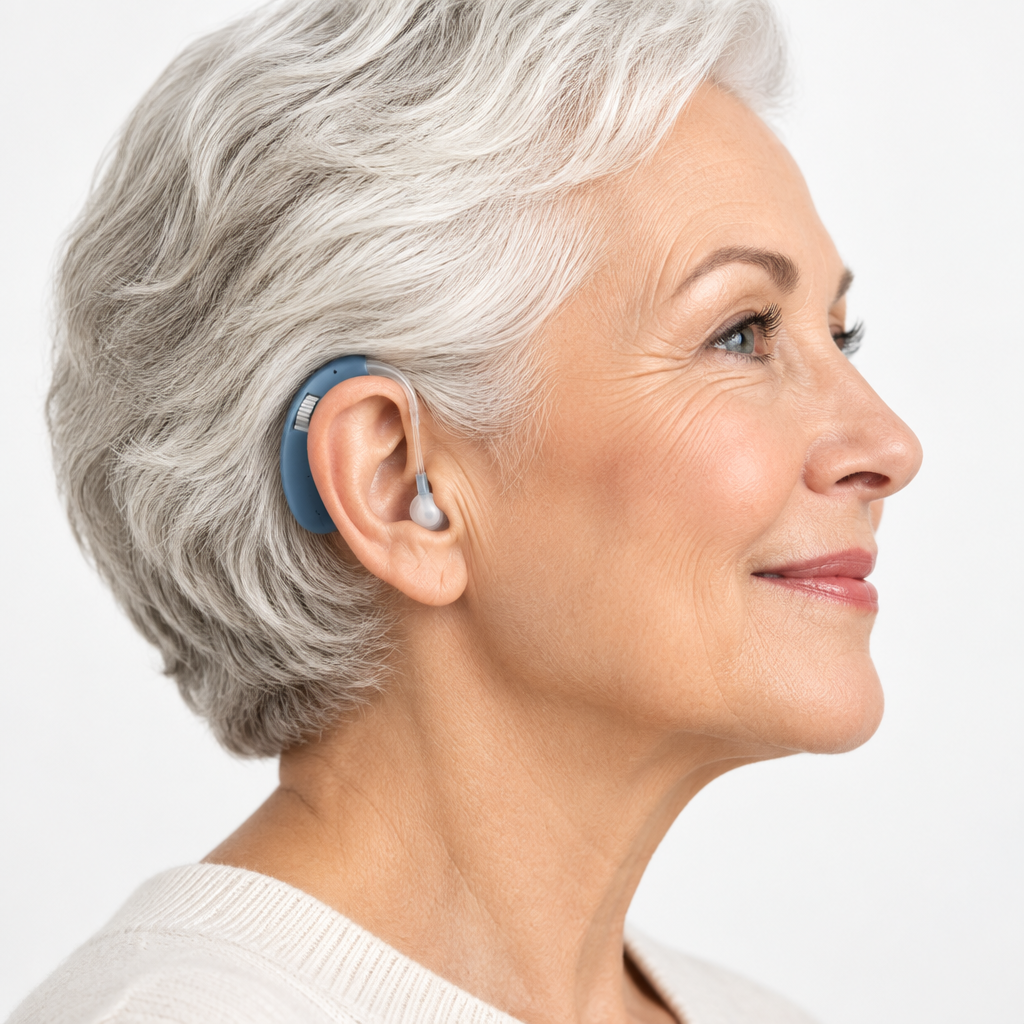 Oplaadbare Bluetooth Gehoorondersteuning – Geluidsversterker & Draadloze Oordopjes voor Bellen en Muziek, Blauw of Goud