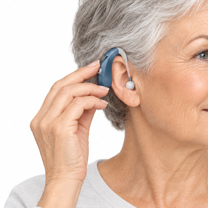 Oplaadbare Bluetooth Gehoorondersteuning – Geluidsversterker & Draadloze Oordopjes voor Bellen en Muziek, Blauw of Goud