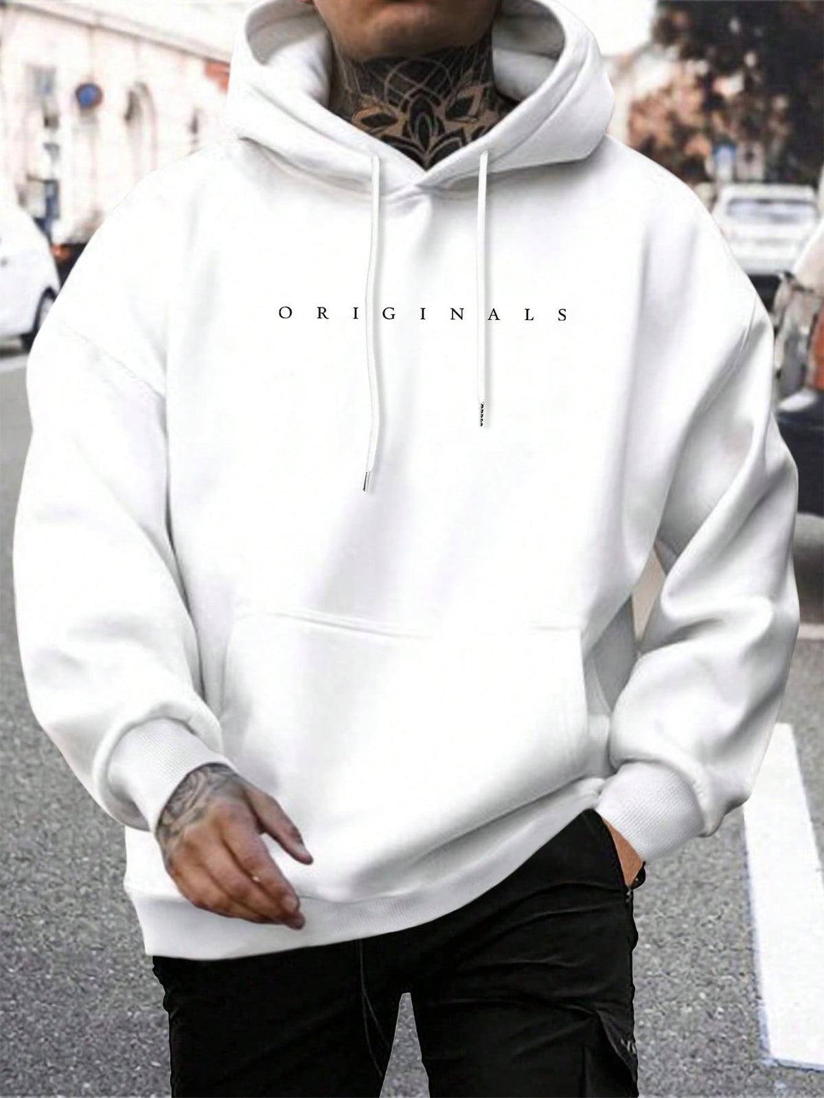 Calico | Comfortabele Heren Hoodie met Capuchon & Letterprint - Casual Oversized Sweatshirt met Kangoeroezak & Trekkoord
