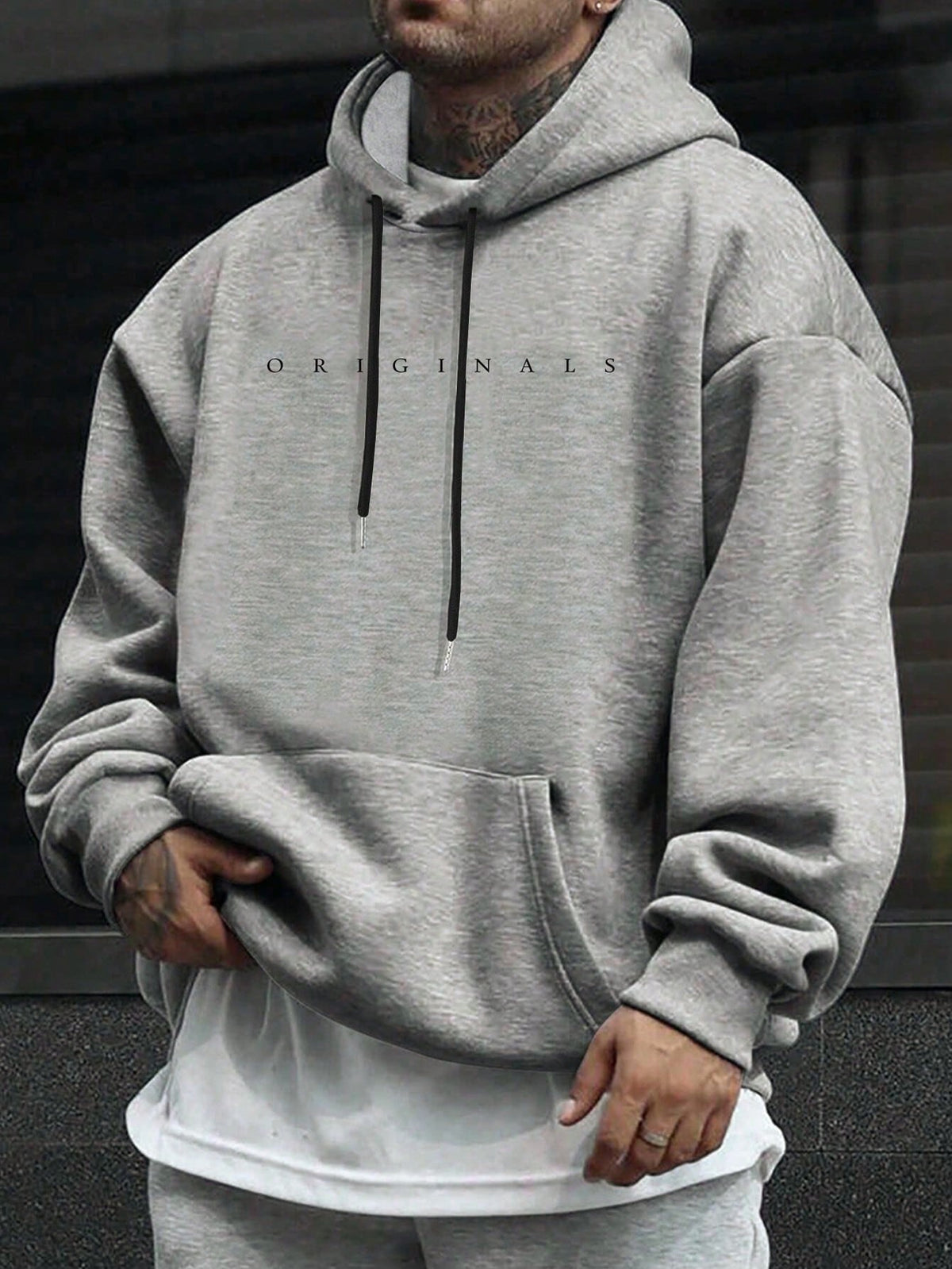 Calico | Comfortabele Heren Hoodie met Capuchon & Letterprint - Casual Oversized Sweatshirt met Kangoeroezak & Trekkoord