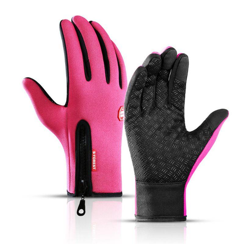 Verwarmbare Handschoenen met USB – Waterdichte Winterhandschoenen met Touchscreen, Winddicht, voor Fietsen & Skiën, S–XL Zonder Verwarming Roze