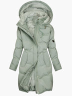 Solis | Elegante Lange Dames Wintermantel met Capuchon en Kunstbont Kraag - Warme Gevoerde Winterjas Parka