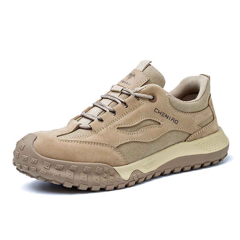 Modieuze Veiligheidsschoenen – Lichtgewicht Werkschoenen Sneaker met Stalen Neus, Brede Pasvorm, Ademend – ProGuard Kaki - Leer