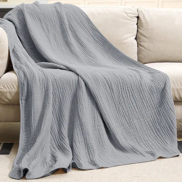 Zachte Mousseline Plaid Licht Katoenen Deken Rond Warm Pluche Woonkamer Slaapkamer