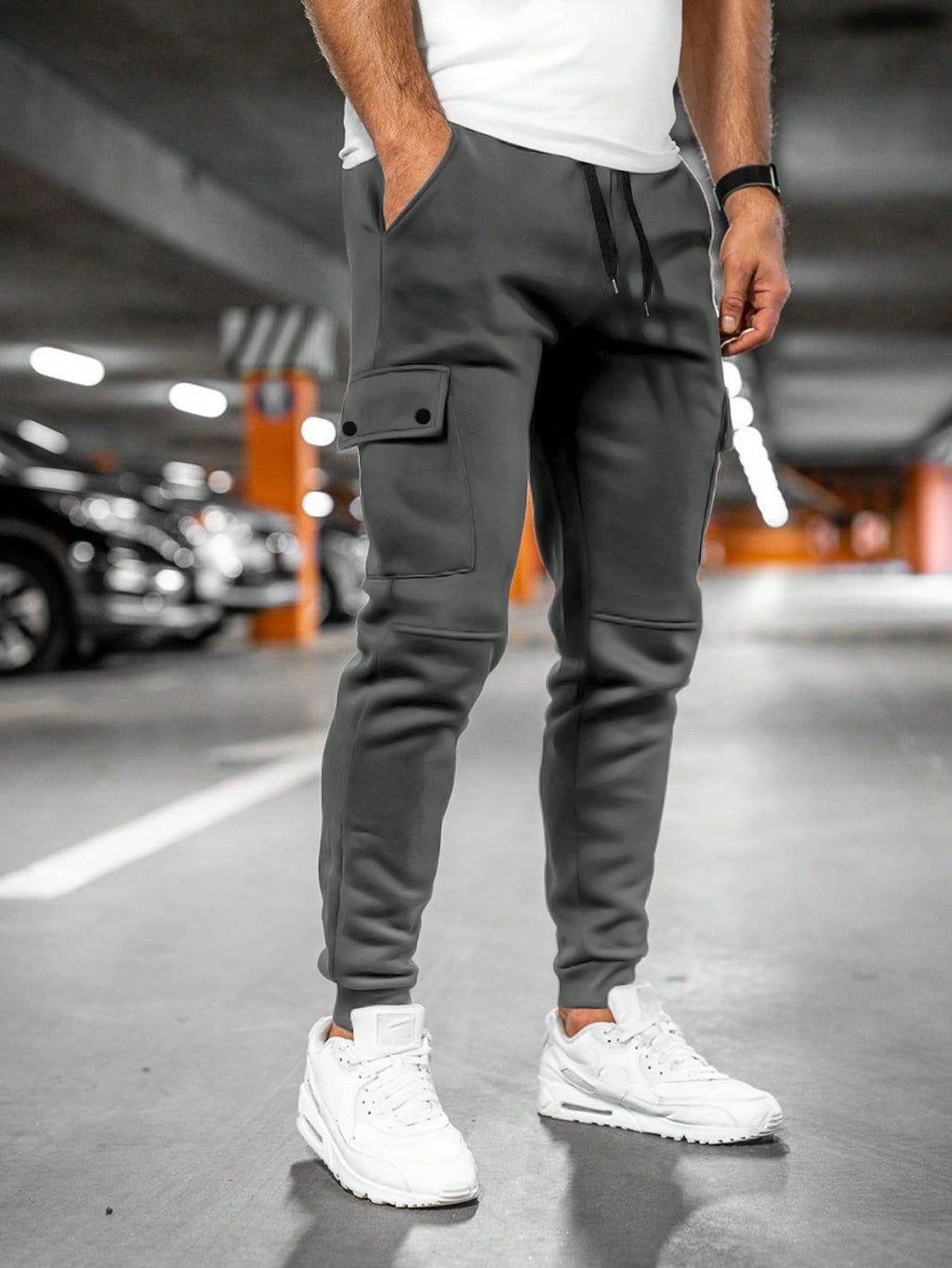 Hermosa | Comfortabele Heren Joggingbroek met Draai-Omslag Zakken - Slim Fit Katoenen Sweatpants met Trekkoord & Elastische Boorden