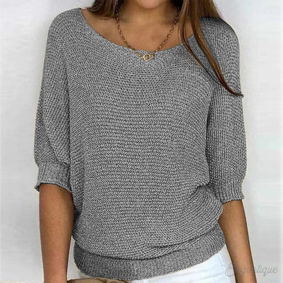 Mechi | Elegante Dames Gebreide Trui met Breipatroon - Zachte Warme Kabelbreisel Pullover en Winter Sweater