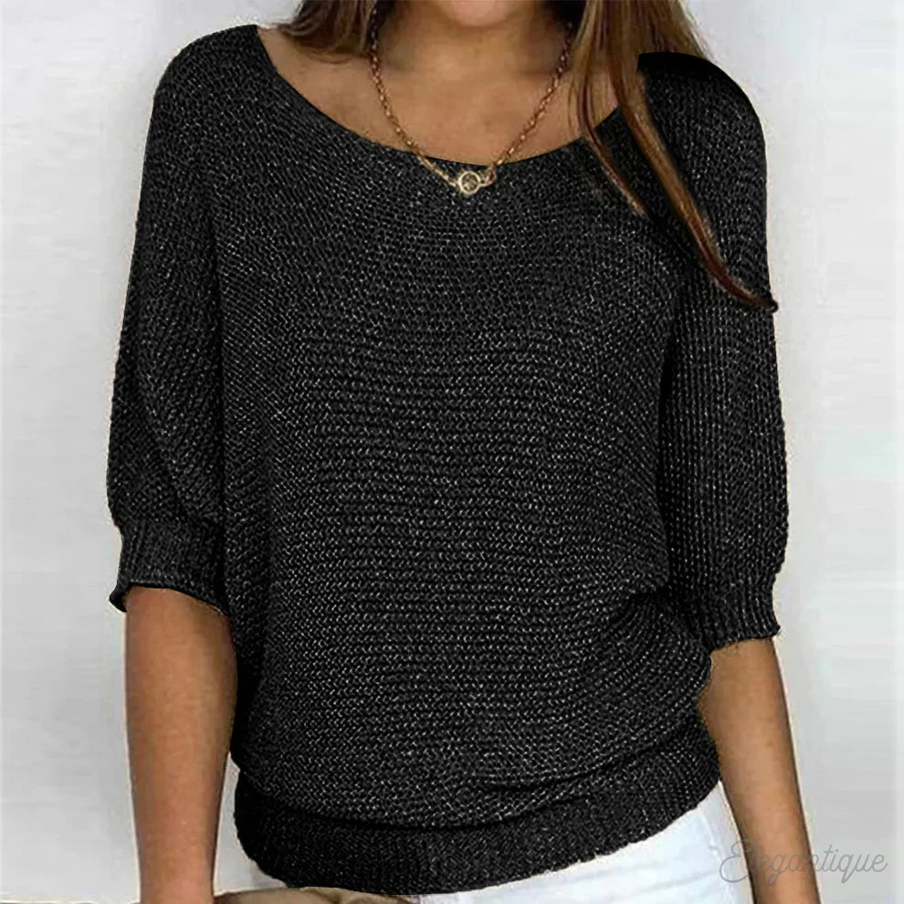 Mechi | Elegante Dames Gebreide Trui met Breipatroon - Zachte Warme Kabelbreisel Pullover en Winter Sweater