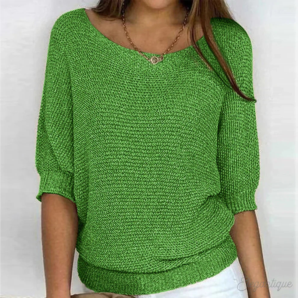 Mechi | Elegante Dames Gebreide Trui met Breipatroon - Zachte Warme Kabelbreisel Pullover en Winter Sweater