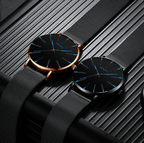 Admire | Heren Horloge Zwart Ultra-Dun Quartz - Stijlvol Zakelijk Polshorloge met Leren Band