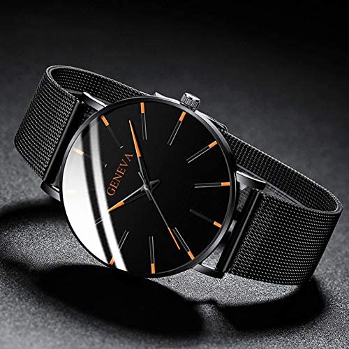 Admire | Heren Horloge Zwart Ultra-Dun Quartz - Stijlvol Zakelijk Polshorloge met Leren Band
